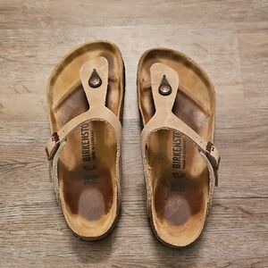 Birkenstock Tan Leather Thong Sandals